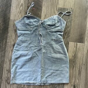 Pretty Little Thing NWT light blue corset panel‎ mini dress women’s size 12